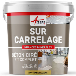 Kit béton ciré sur carrelage sol et mur Jaune | Maison Etanche