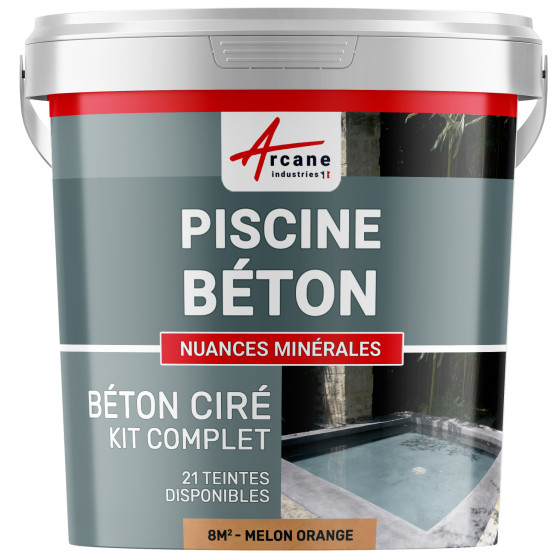 Kit B‚ton cir‚ piscine b‚ton - revˆtement ‚tanche PISCINE haute r‚sistance-kit8m2-Melon-Orange-Aspect / Couleur