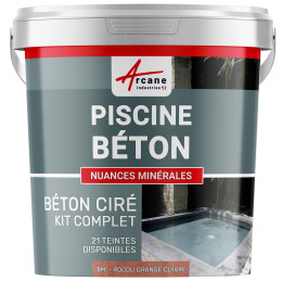 Kit B‚ton cir‚ piscine b‚ton - revˆtement ‚tanche PISCINE haute r‚sistance-kit8m2-Rocou-orange-cuivre-Aspect / Couleur