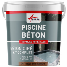 Kit B‚ton cir‚ piscine b‚ton - revˆtement ‚tanche PISCINE haute r‚sistance-kit8m2-Rocou-orange-cuivre-Aspect / Couleur